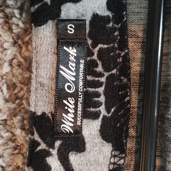 White Mark Gray and Black Floral Long Sleeve Dress Size Small - Picture 6 of 7